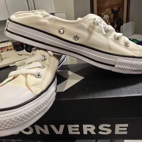 NEW Converse Chuck Taylor All Star Shoreline Slip-On Cream Womens Sz 10 A14970C - Picture 3 of 13